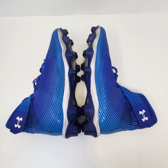 Under Armour Highlight Franchise Blue Football Cleats Men Size 9.5 High Top - Picture 7 of 8